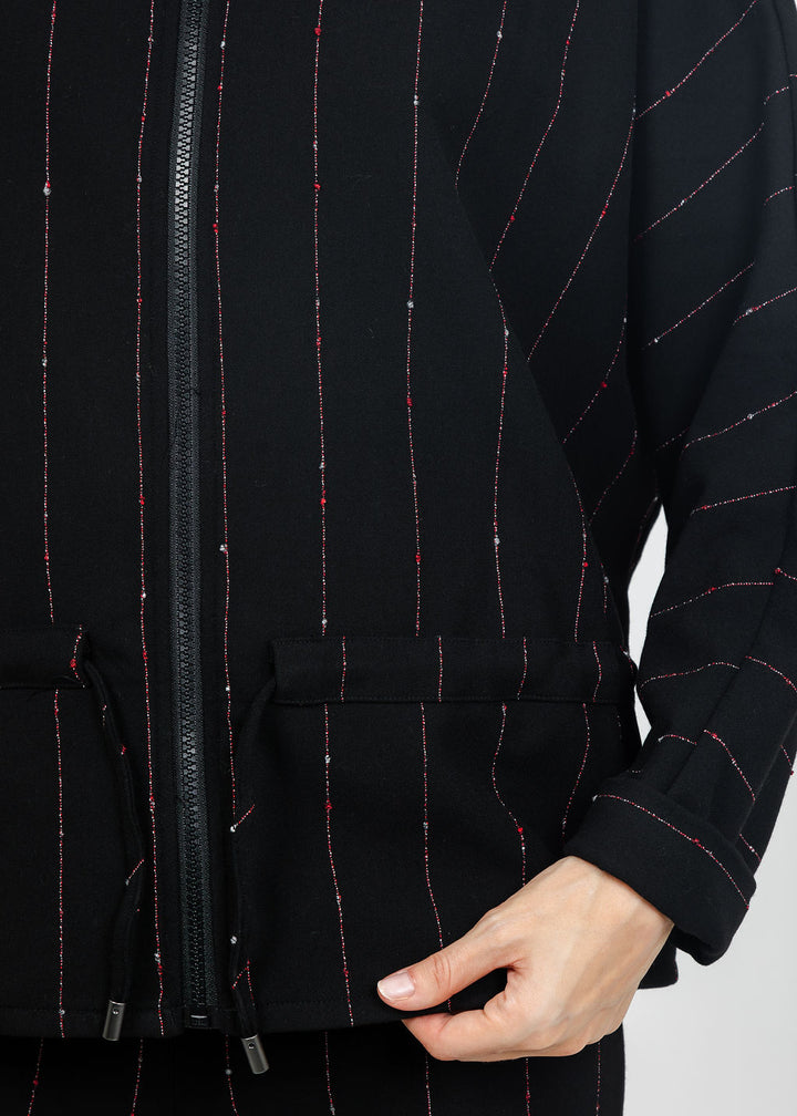 Olivia by Habitat Jennifer Jacket in Black Pinstripe available at Barbara Katz