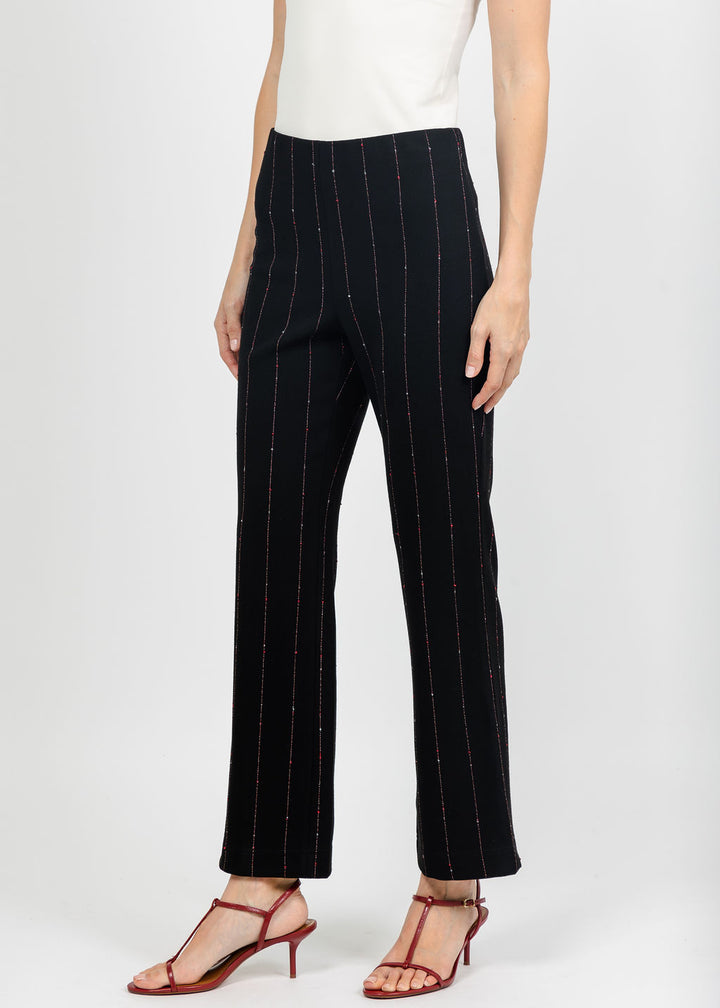 Olivia by Habitat Kick Flare Pant in Black Pinstripe available at Barbara Katz