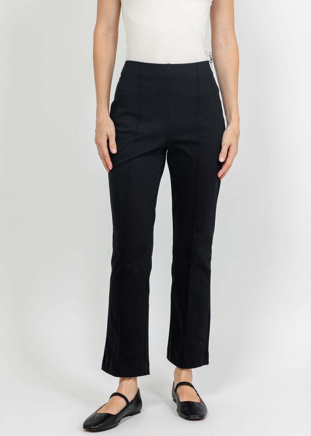Olivia by Habitat Knit Denim Kick Flare Pant in Black available at Barbara Katz