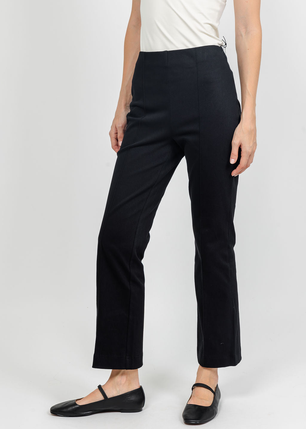 Olivia by Habitat Knit Denim Kick Flare Pant in Black available at Barbara Katz