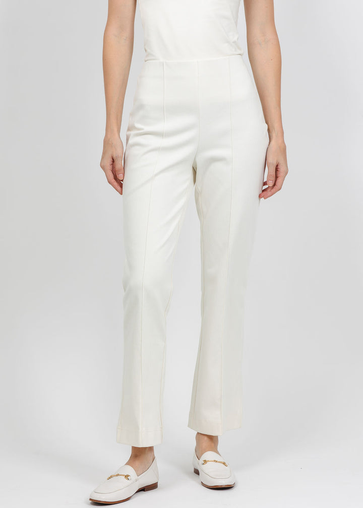 Olivia by Habitat Knit Denim Kick Flare Pant in Ivory available at Barbara Katz