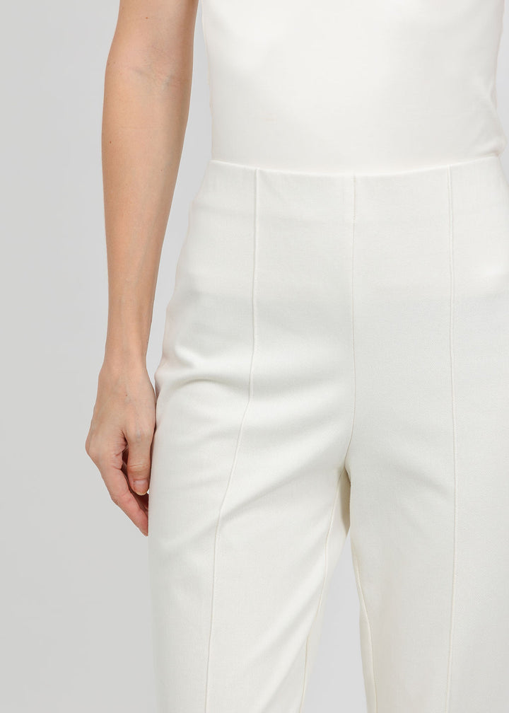 Olivia by Habitat Knit Denim Kick Flare Pant in Ivory available at Barbara Katz