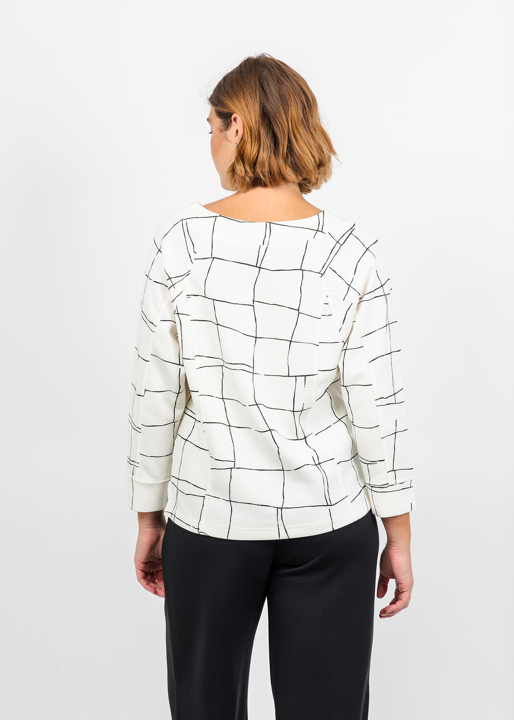 Olivia by Habitat Knit Print Pullover in Ivory available at Barbara Katz