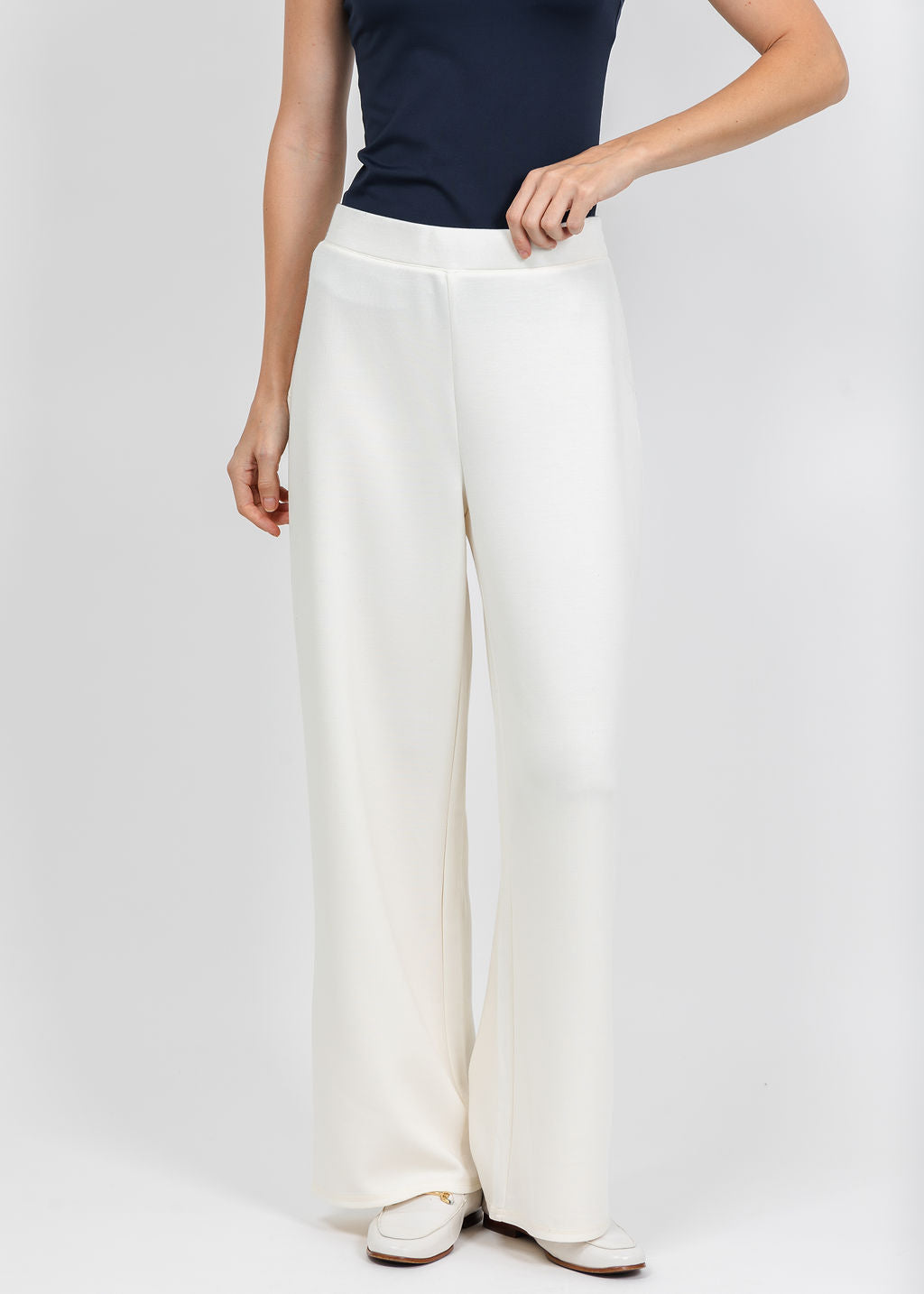 Olivia by Habitat Knit Trek Pant in Ivory available at Barbara Katz