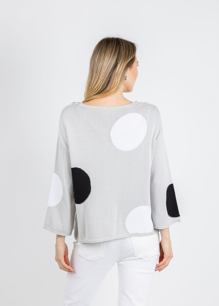 Olivia by Habitat Mixed Dot Pullover Sweater in Sand available at Barbara Katz