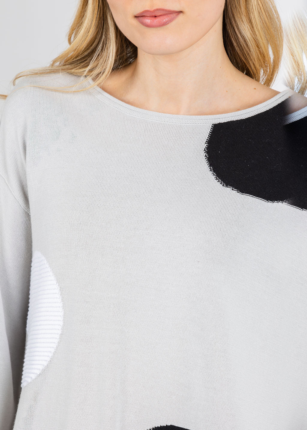 Olivia by Habitat Mixed Dot Pullover Sweater in Sand available at Barbara Katz