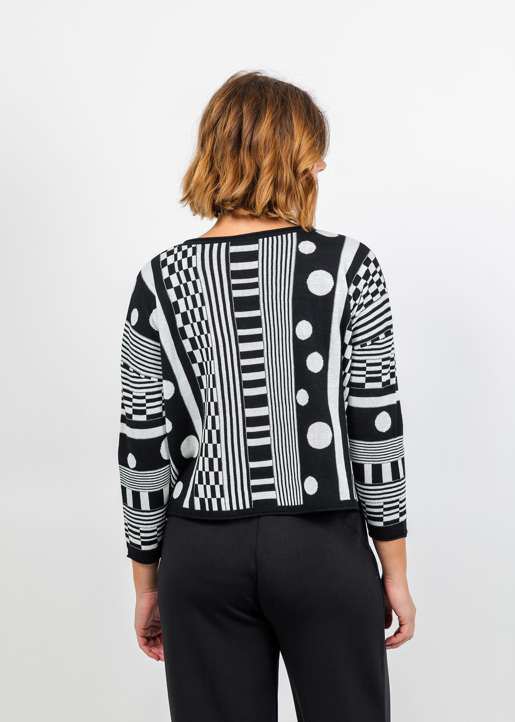 Olivia by Habitat Modernist Mix Sweater in Ivory available at Barbara Katz