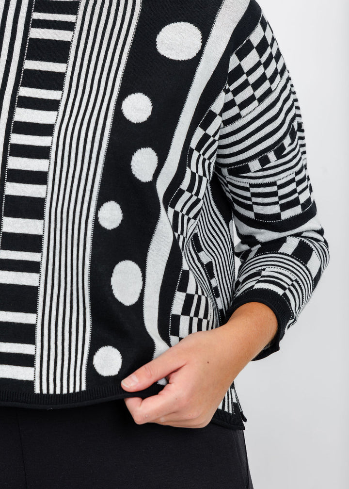 Olivia by Habitat Modernist Mix Sweater in Ivory available at Barbara Katz