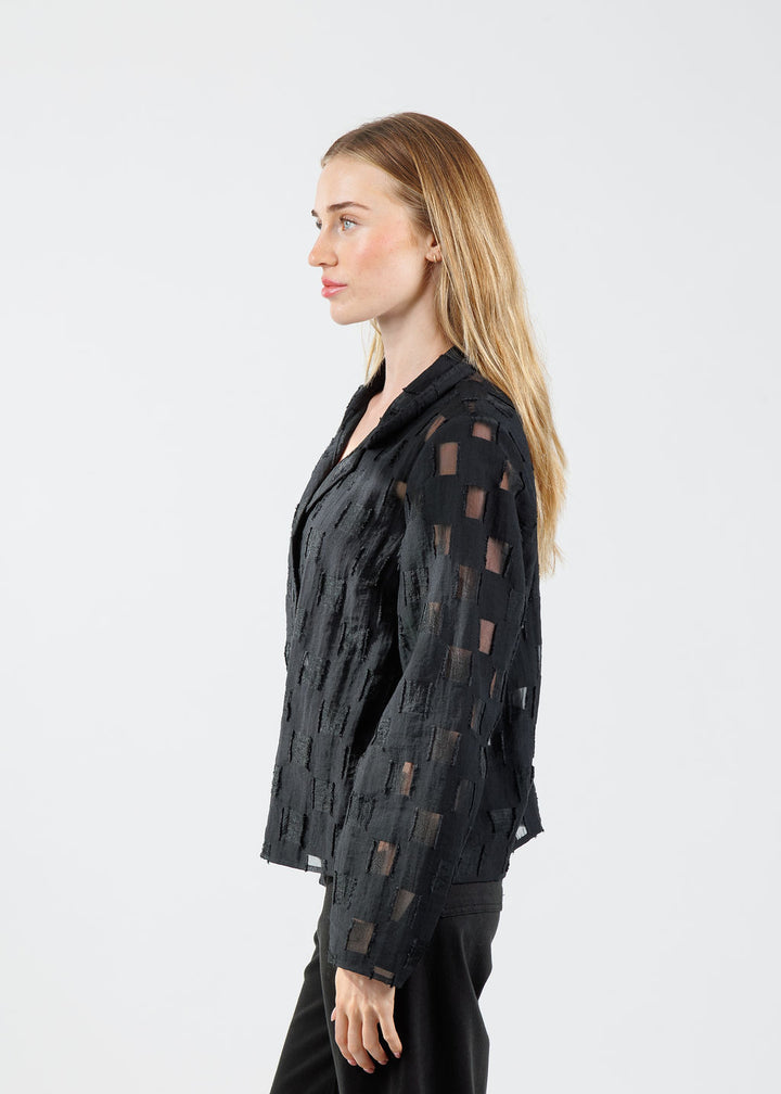 Olivia by Habitat Outside The Box Easy Shirt Jacket in Black available at Barbara Katz