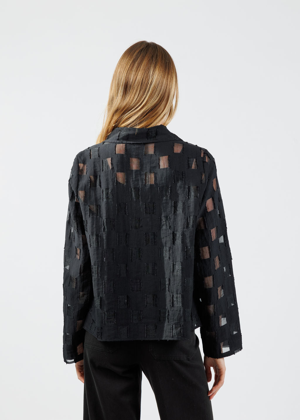 Olivia by Habitat Outside The Box Easy Shirt Jacket in Black available at Barbara Katz