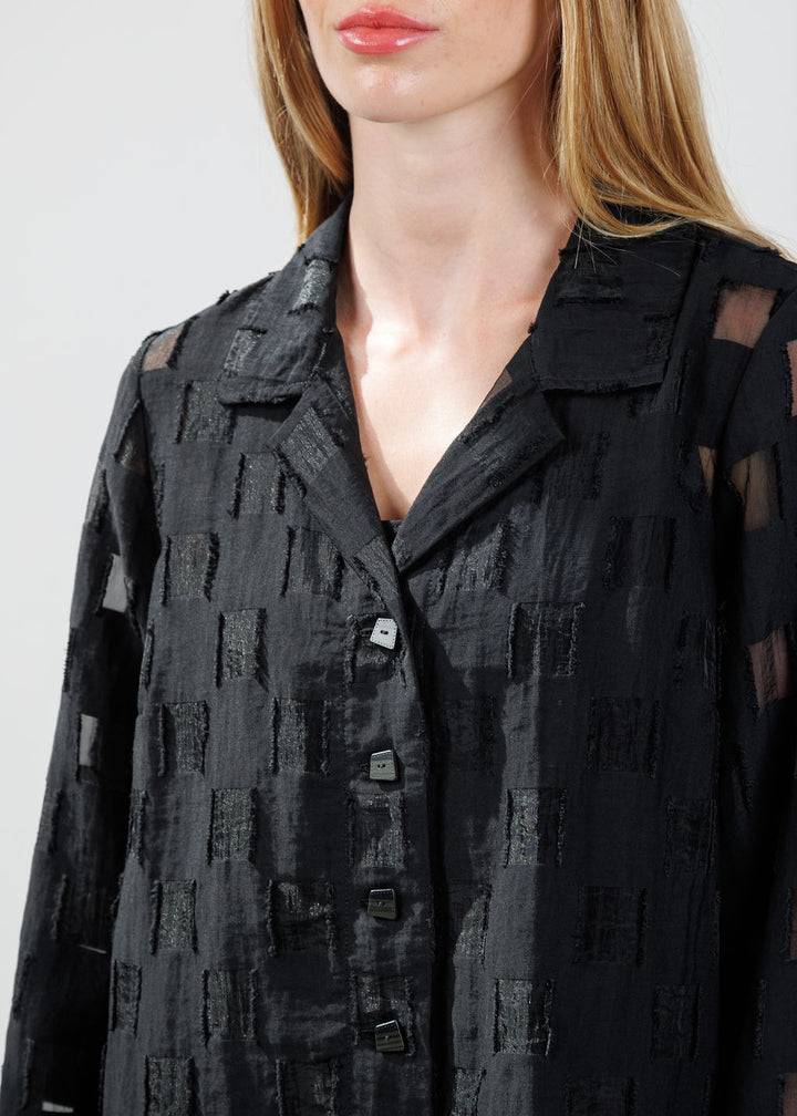 Olivia by Habitat Outside The Box Easy Shirt Jacket in Black available at Barbara Katz