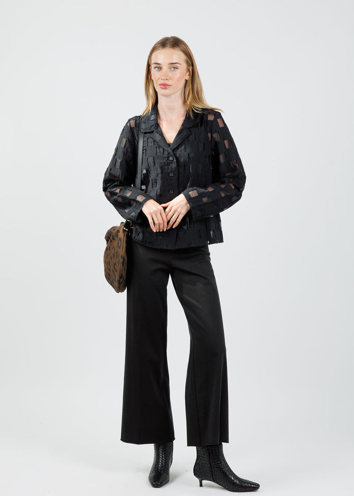 Olivia by Habitat Outside The Box Easy Shirt Jacket in Black available at Barbara Katz