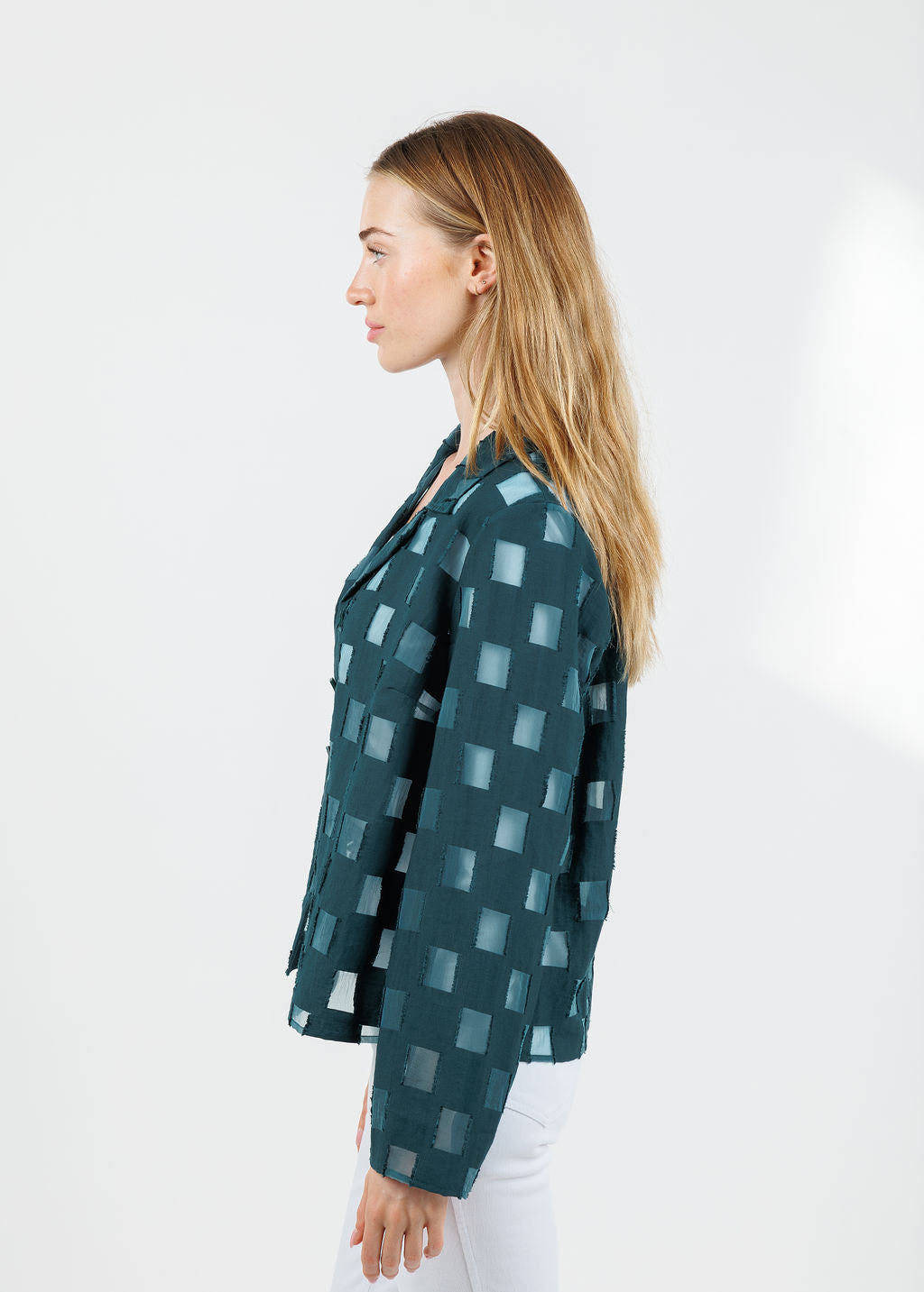 Olivia by Habitat Outside The Box Easy Shirt Jacket in Marine available at Barbara Katz