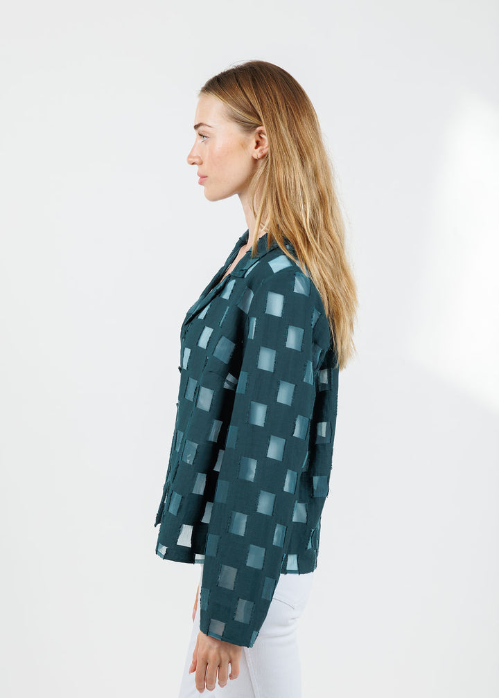 Olivia by Habitat Outside The Box Easy Shirt Jacket in Marine available at Barbara Katz