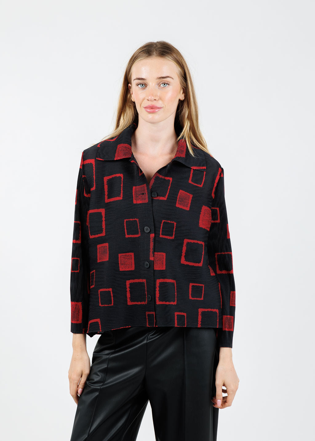 Olivia by Habitat Parisian Pleat Night Out Jacket in Chili available at Barbara Katz