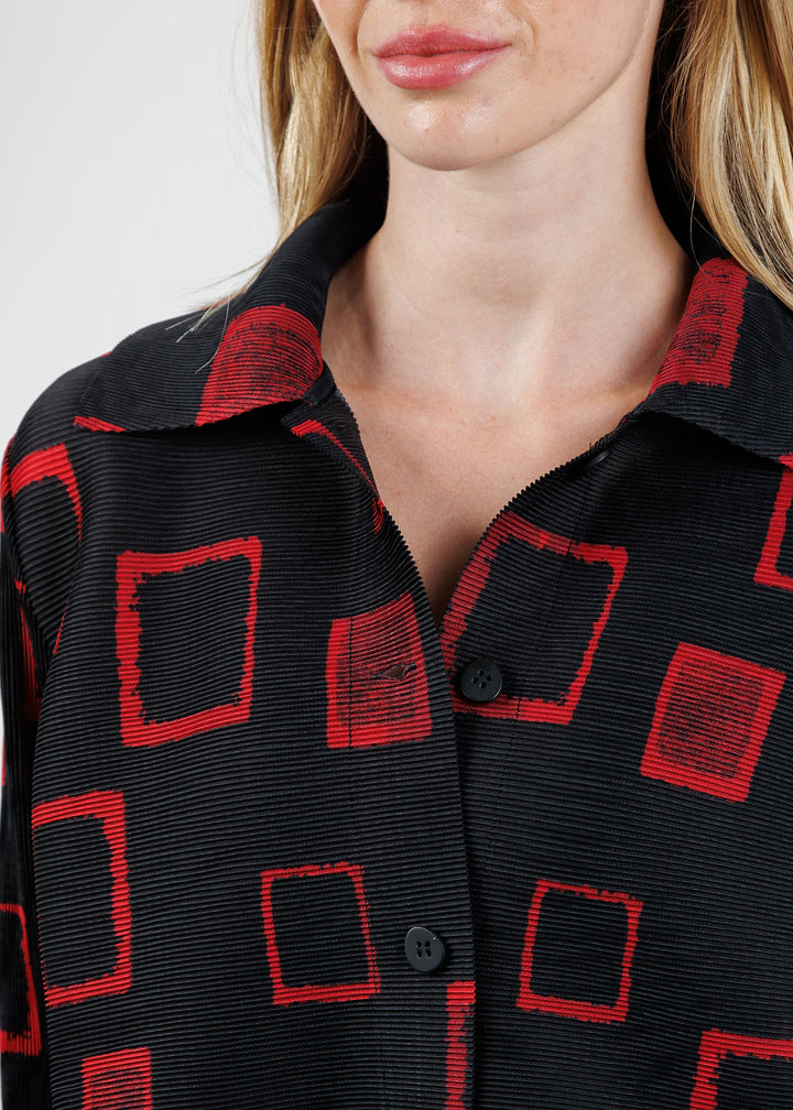 Olivia by Habitat Parisian Pleat Night Out Jacket in Chili available at Barbara Katz