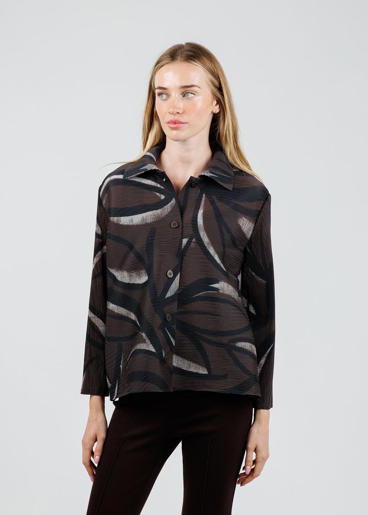 Olivia by Habitat Parisian Pleat Night Out Jacket in Chocolate available at Barbara Katz