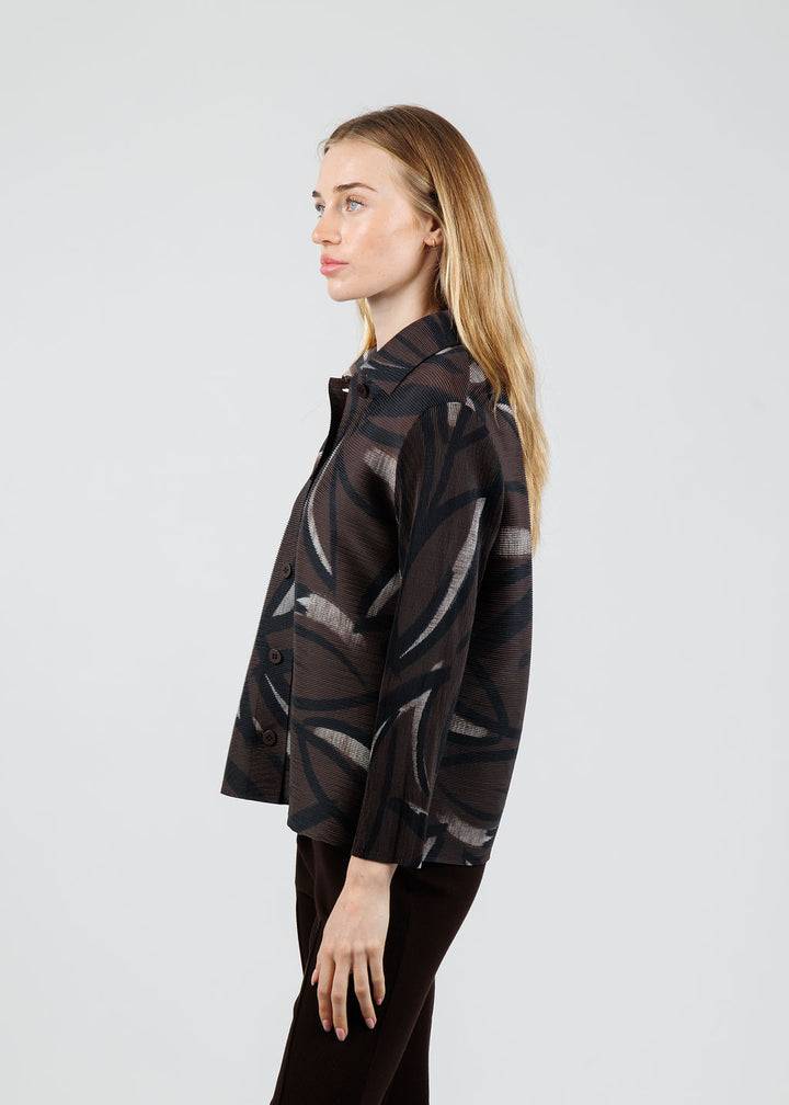 Olivia by Habitat Parisian Pleat Night Out Jacket in Chocolate available at Barbara Katz