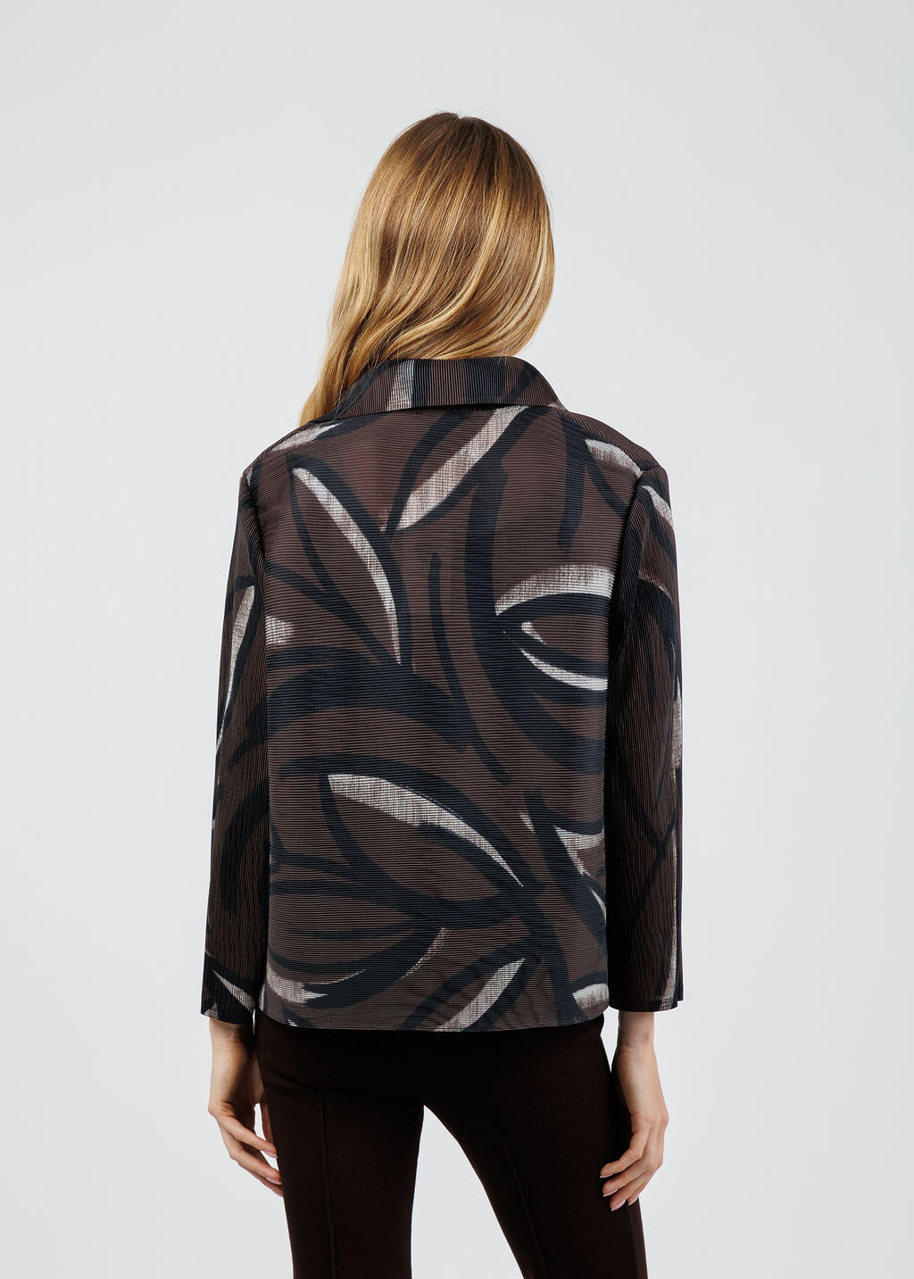 Olivia by Habitat Parisian Pleat Night Out Jacket in Chocolate available at Barbara Katz