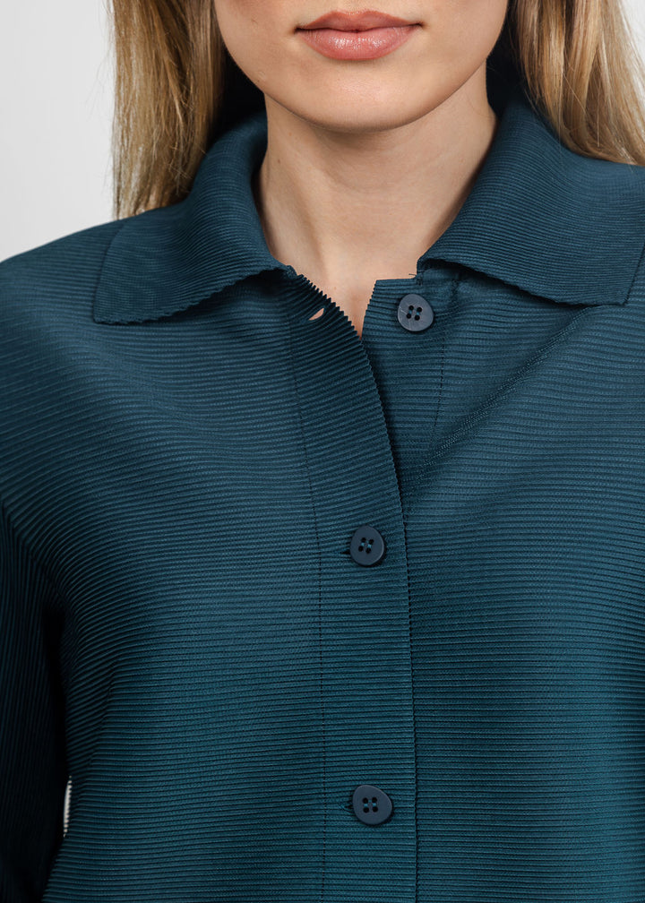 Olivia by Habitat Parisian Pleats Night Out Jacket in Spruce available at Barbara Katz
