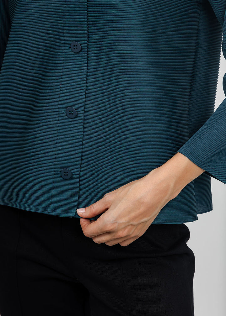 Olivia by Habitat Parisian Pleats Night Out Jacket in Spruce available at Barbara Katz