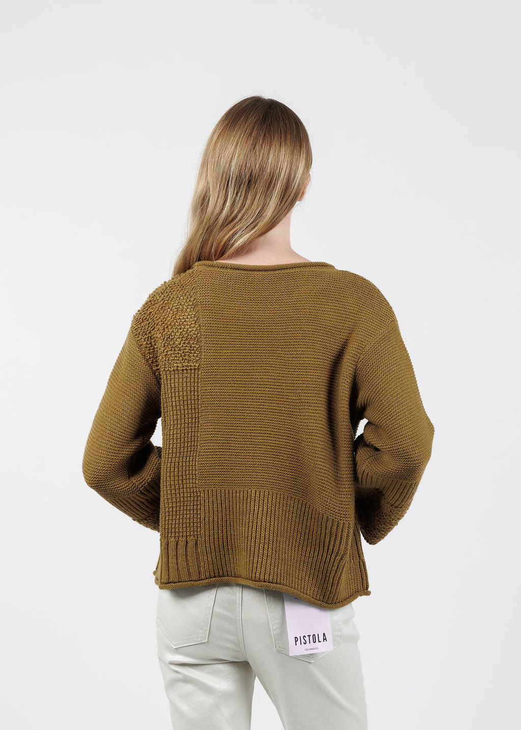 Plush Texture Block Sweater - Nutria