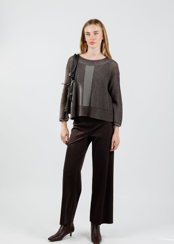 Olivia by Habitat Reversible Mesh Stitch Go To Topper in Chocolate available at Barbara Katz