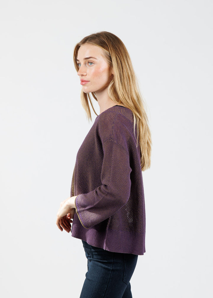 Olivia by Habitat Reversible Mesh Stitch Go To Topper in Violet available at Barbara Katz