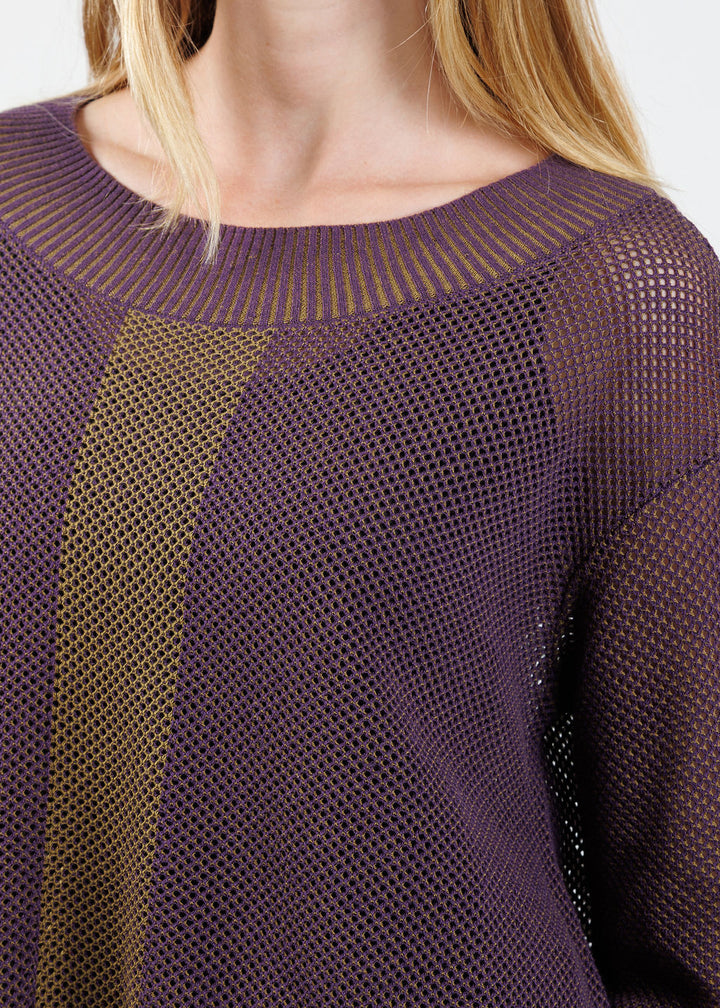 Olivia by Habitat Reversible Mesh Stitch Go To Topper in Violet available at Barbara Katz