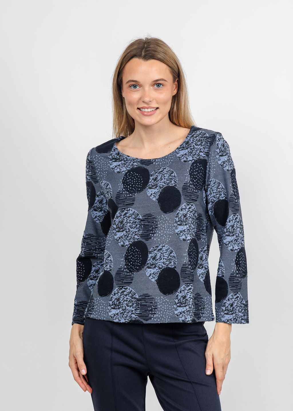 Olivia by Habitat Spotlight Modern Tee in Navy available at Barbara Katz