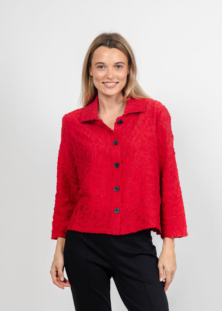 Olivia by Habitat Urban Petal Jacket in Red available at Barbara Katz