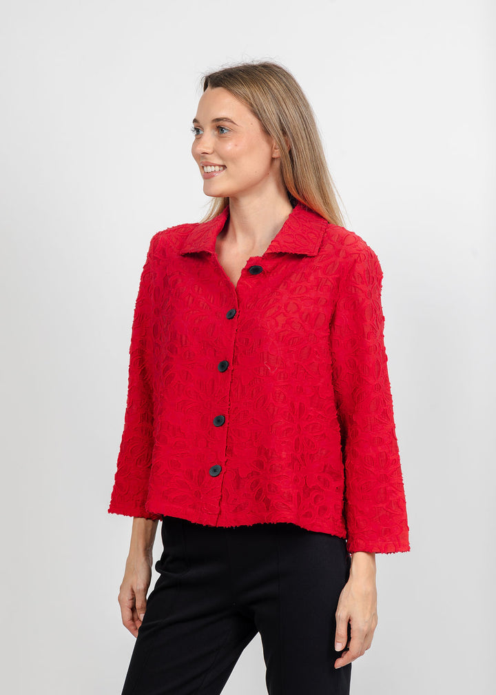 Olivia by Habitat Urban Petal Jacket in Red available at Barbara Katz
