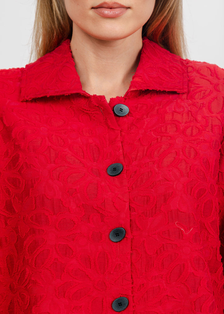 Olivia by Habitat Urban Petal Jacket in Red available at Barbara Katz