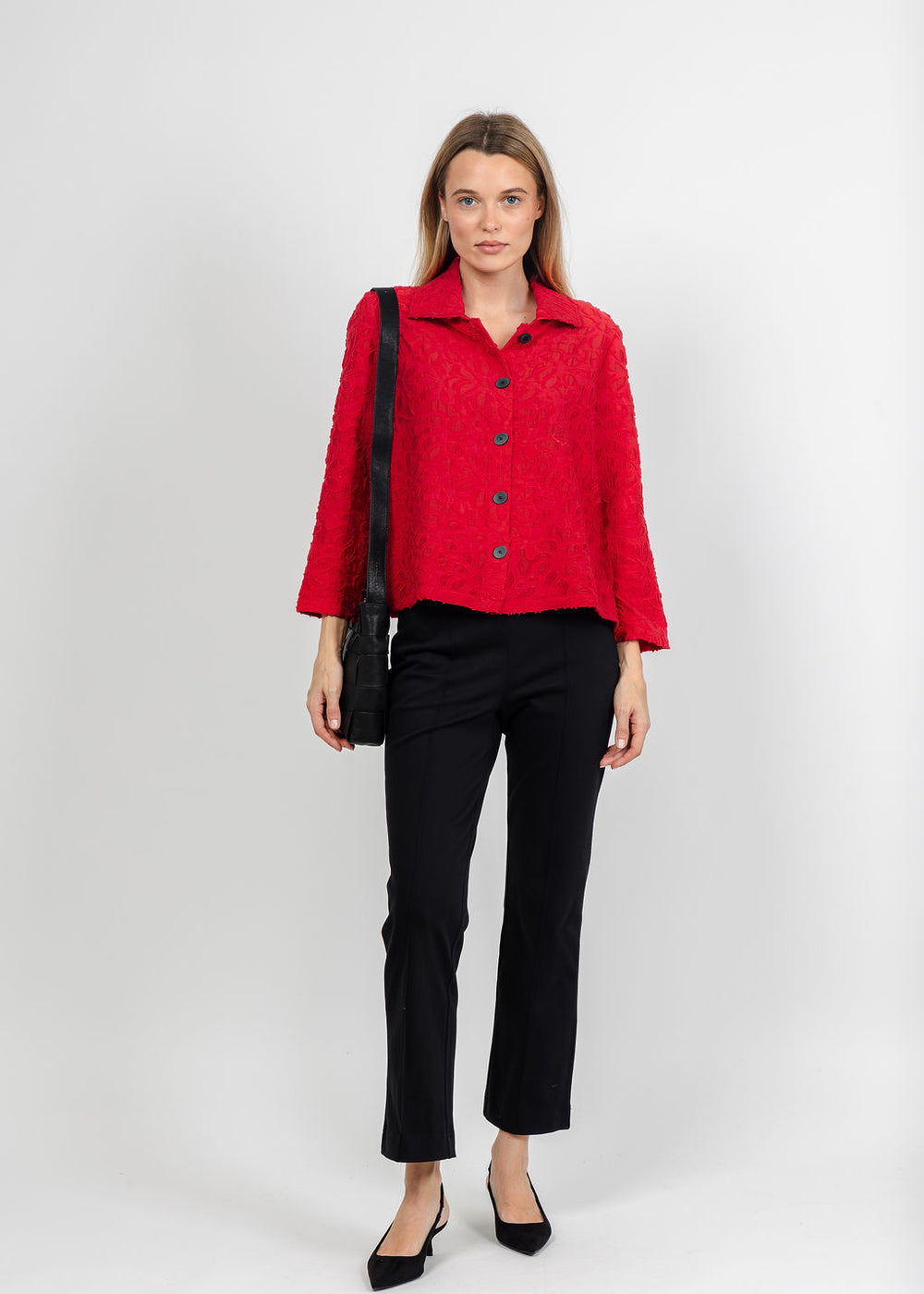 Olivia by Habitat Urban Petal Jacket in Red available at Barbara Katz