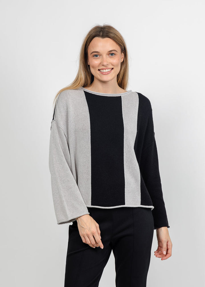 Olivia by Habitat Vertical Vibes Sweater in Black available at Barbara Katz
