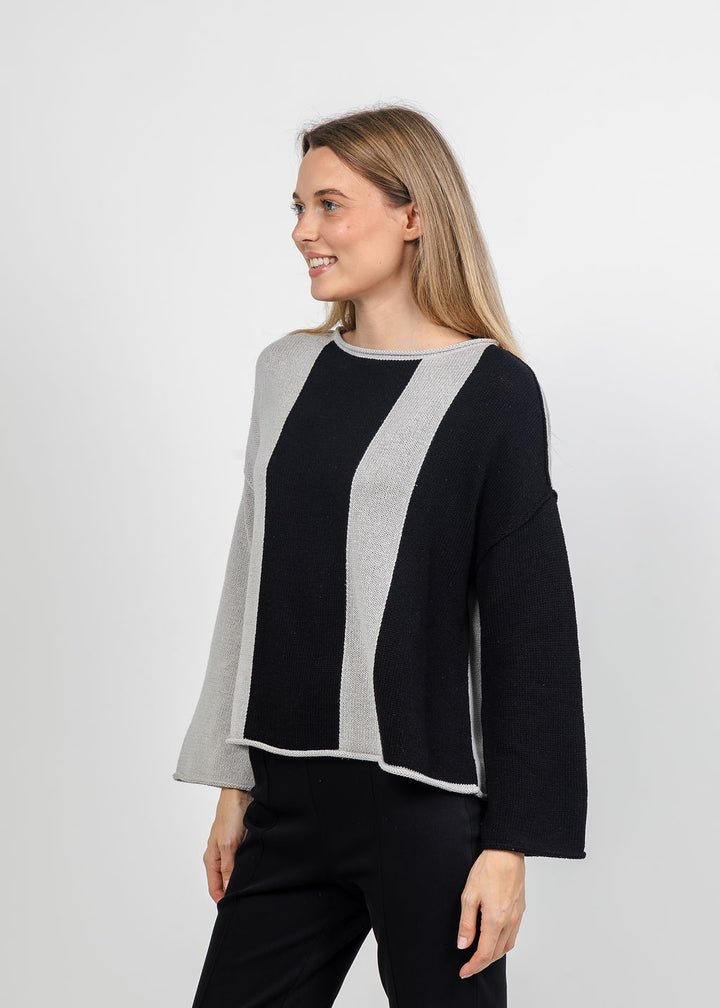 Olivia by Habitat Vertical Vibes Sweater in Black available at Barbara Katz