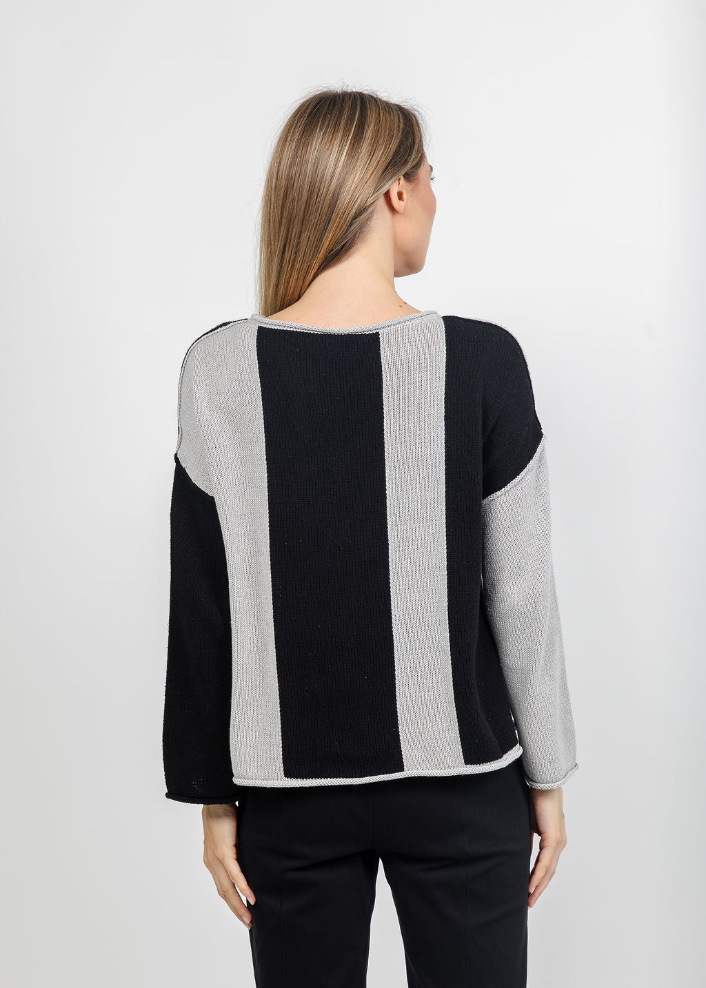 Olivia by Habitat Vertical Vibes Sweater in Black available at Barbara Katz