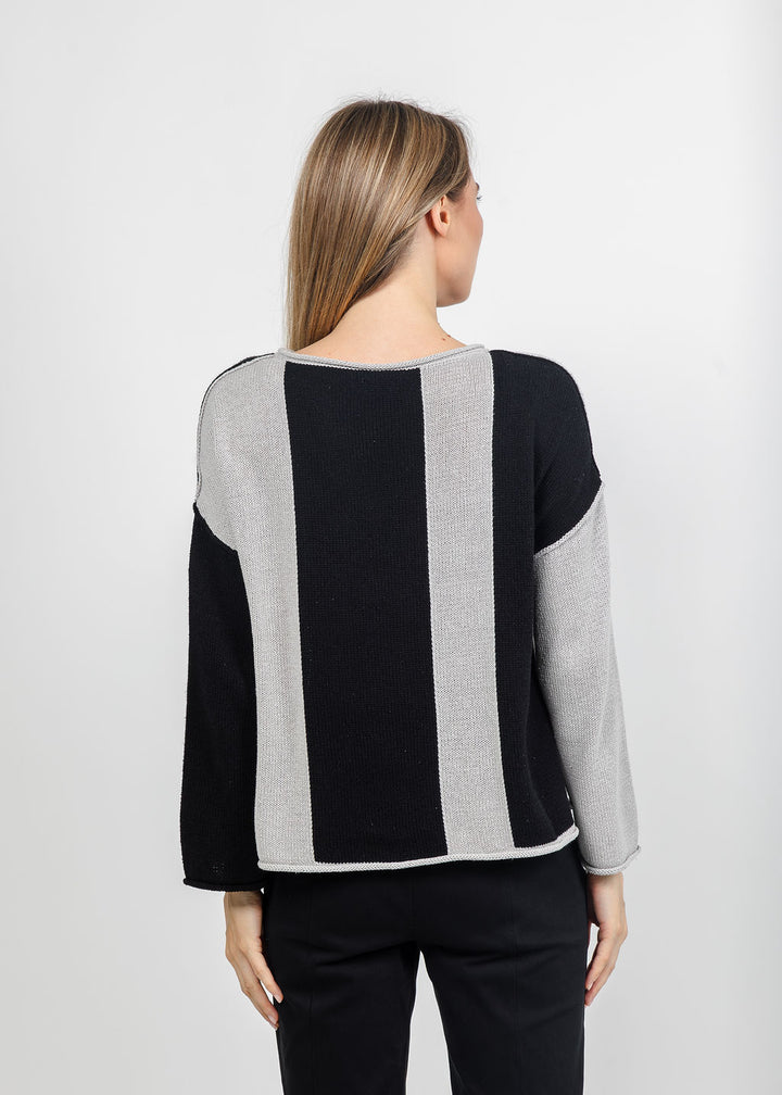 Olivia by Habitat Vertical Vibes Sweater in Black available at Barbara Katz