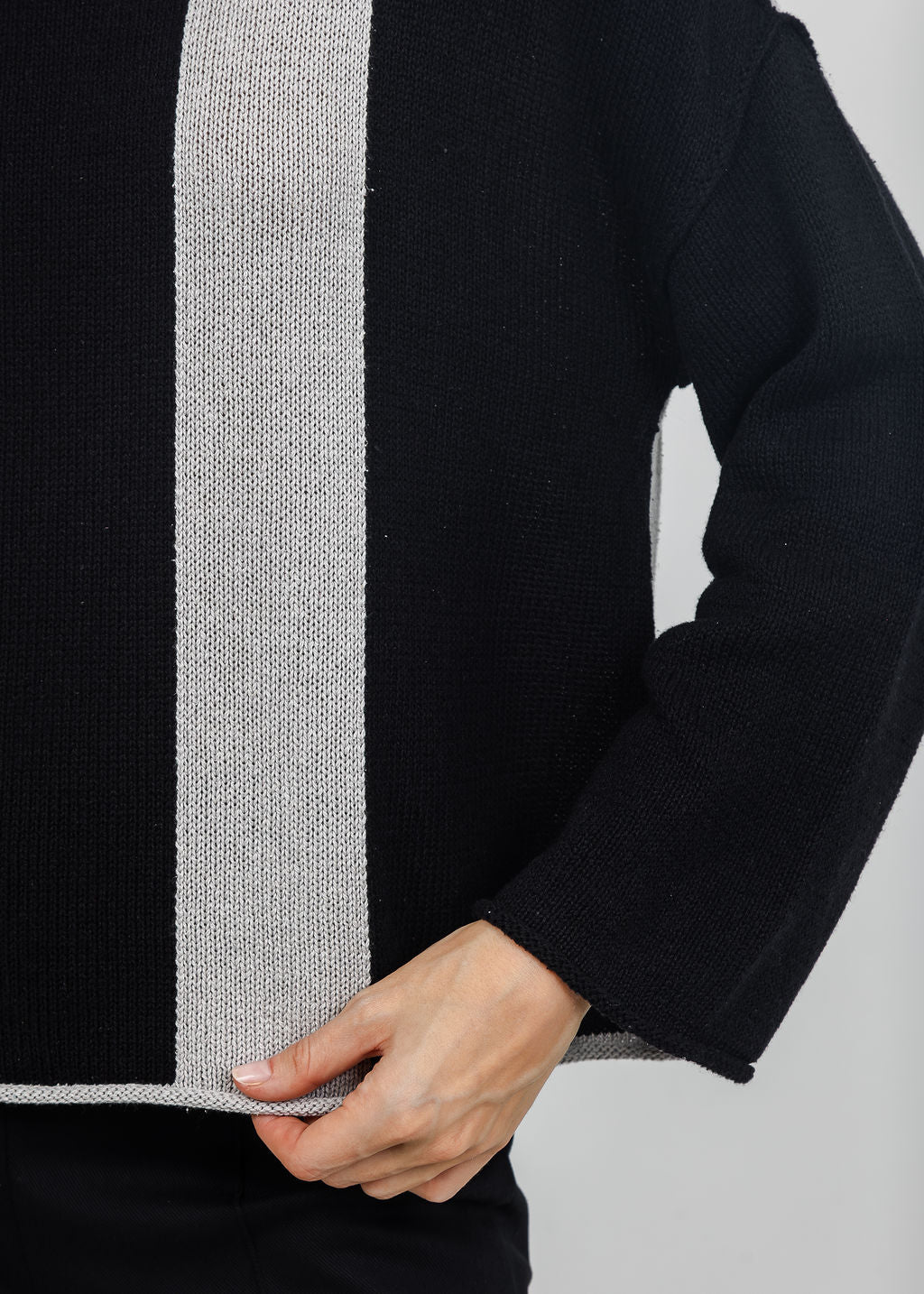 Olivia by Habitat Vertical Vibes Sweater in Black available at Barbara Katz