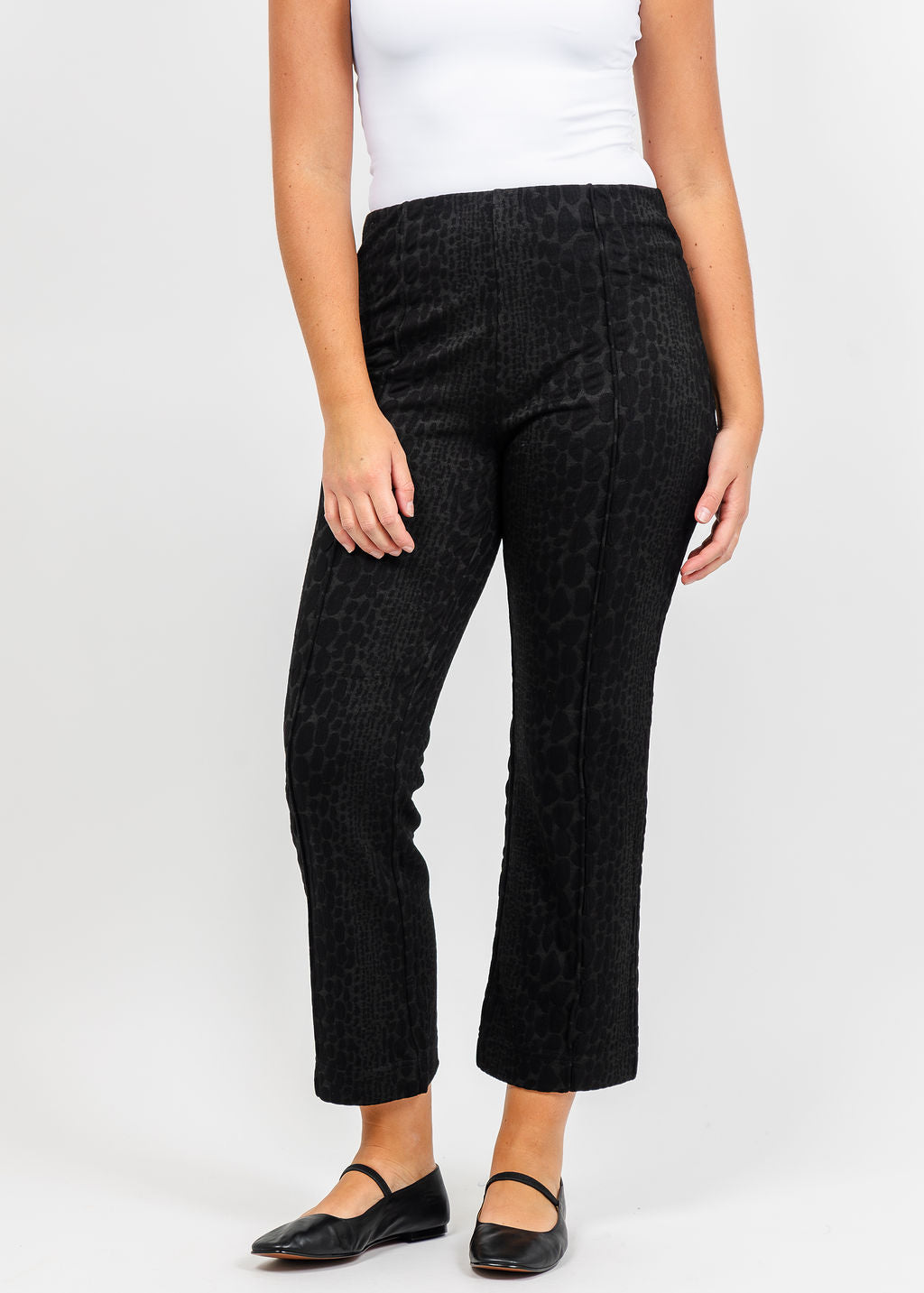 Olivia by Habitat Wild at Heart Kick Flare Pant in Black available at Barbara Katz