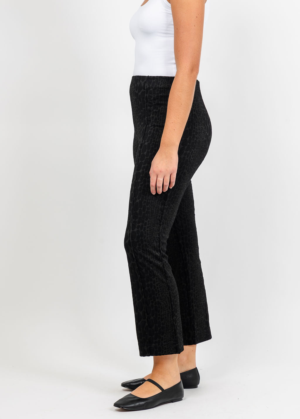 Olivia by Habitat Wild at Heart Kick Flare Pant in Black available at Barbara Katz