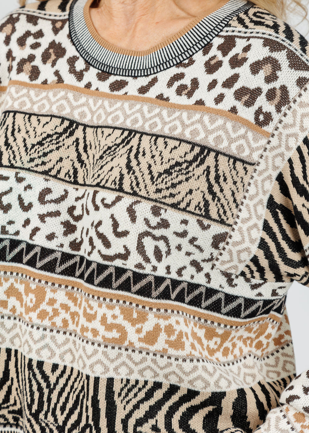 Oui Animal Print Sweater available at Barbara Katz