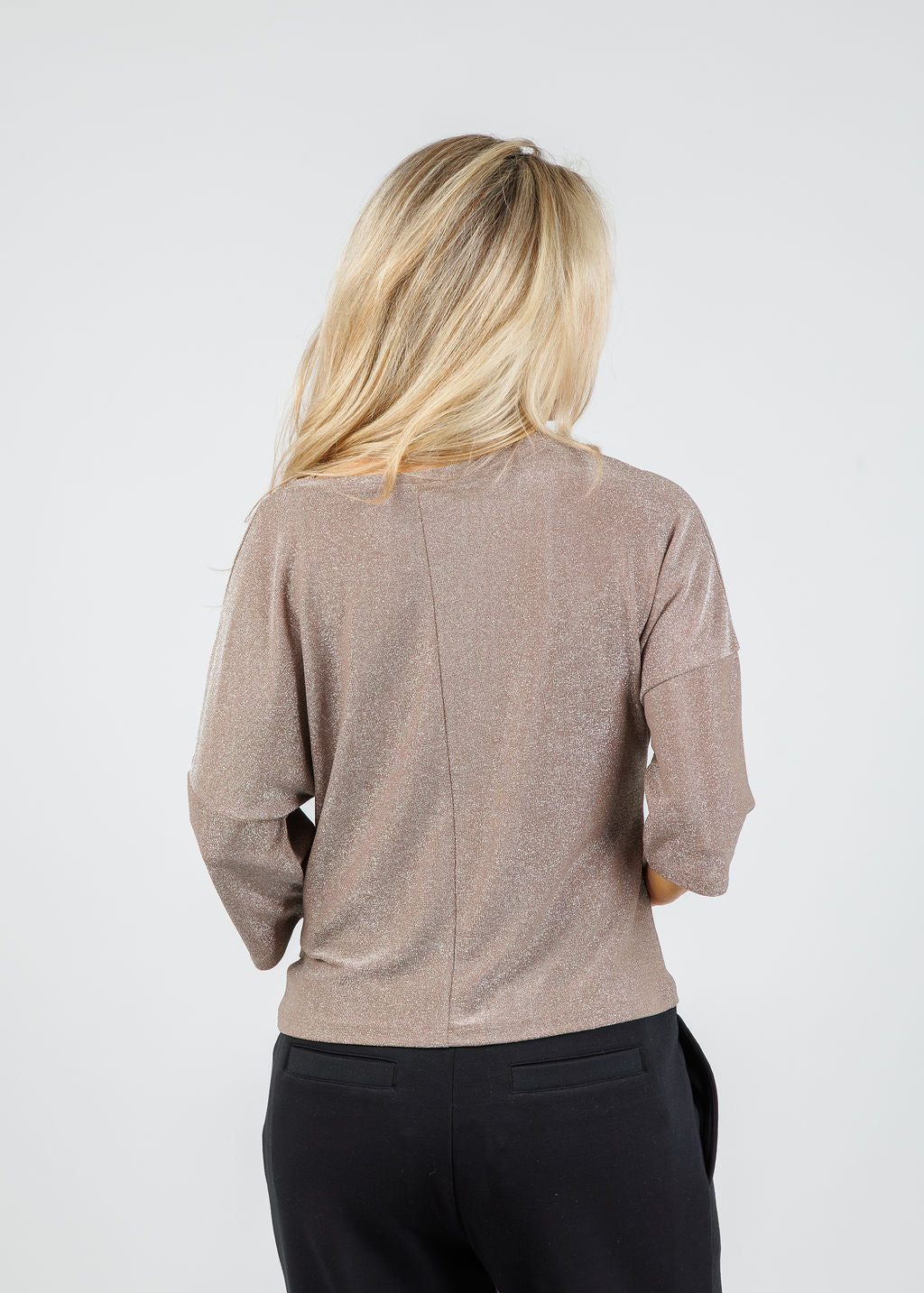 Oui Lurex Tie Top in Salty Caramel available at Barbara Katz
