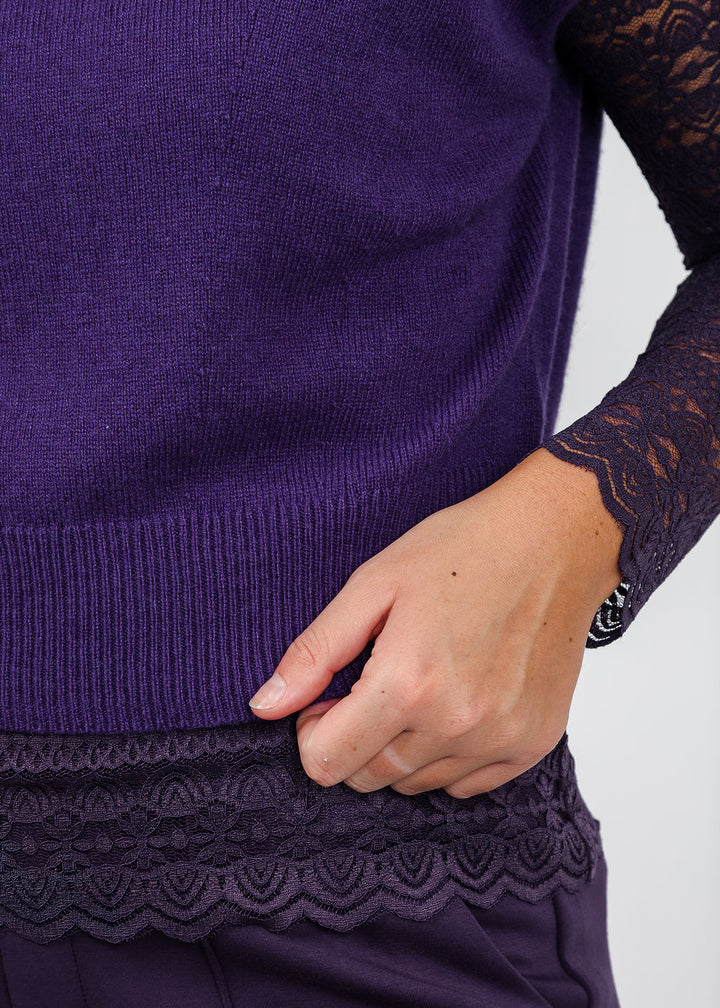 Oui Cap Sleeve Sweater in Ultra Violet available at Barbara Katz