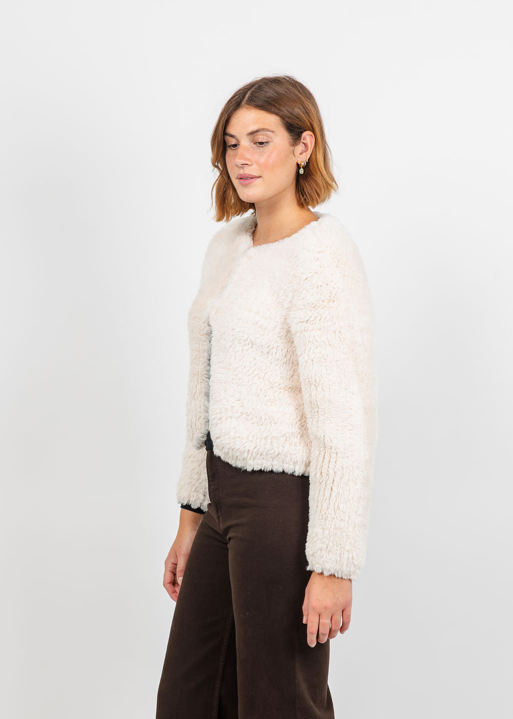 Oui Cozy Jacket in Whitecap Grey available at Barbara Katz
