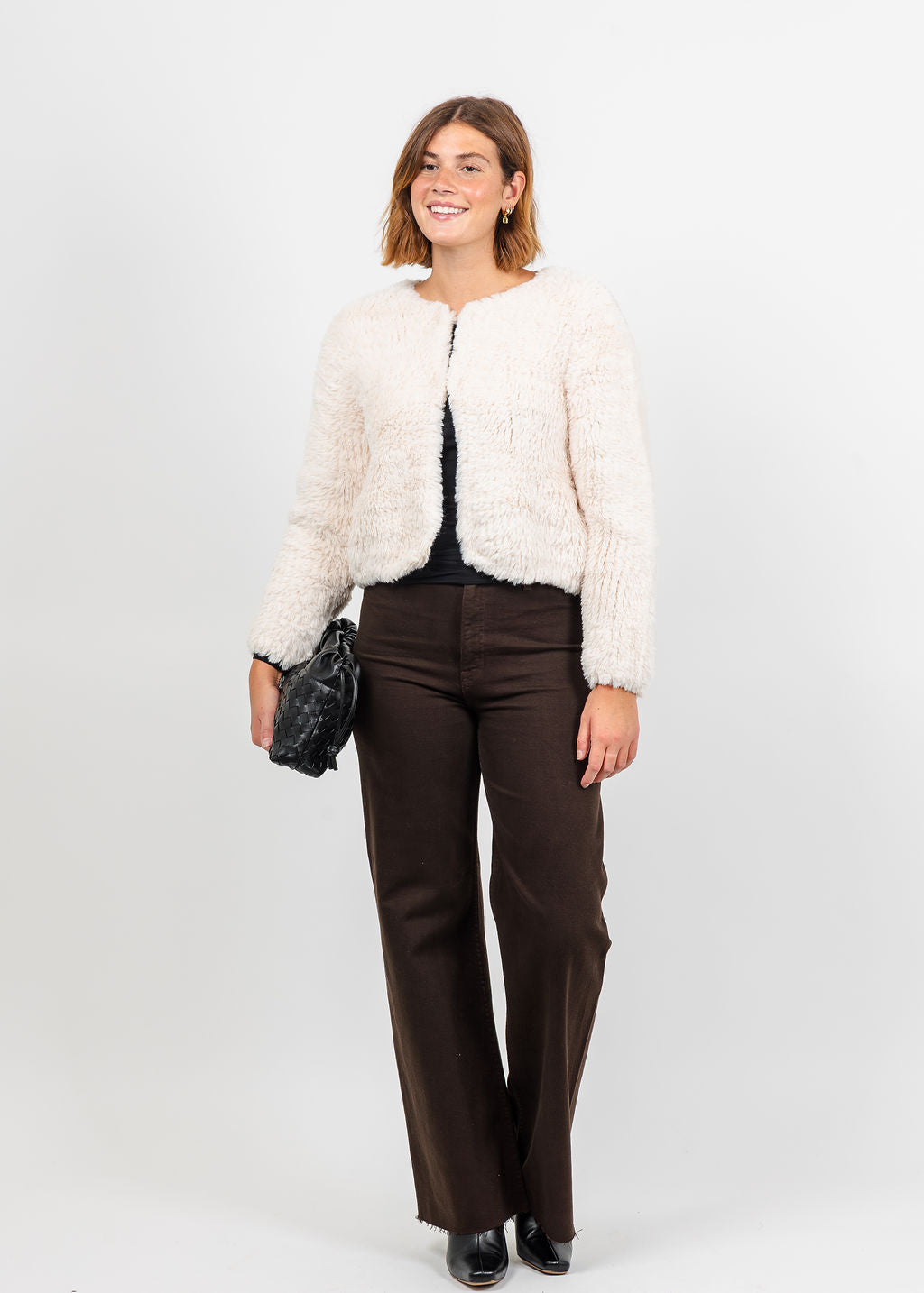 Oui Cozy Jacket in Whitecap Grey available at Barbara Katz
