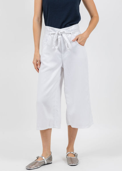 Oui Crop Wide Leg Pants - Optic White