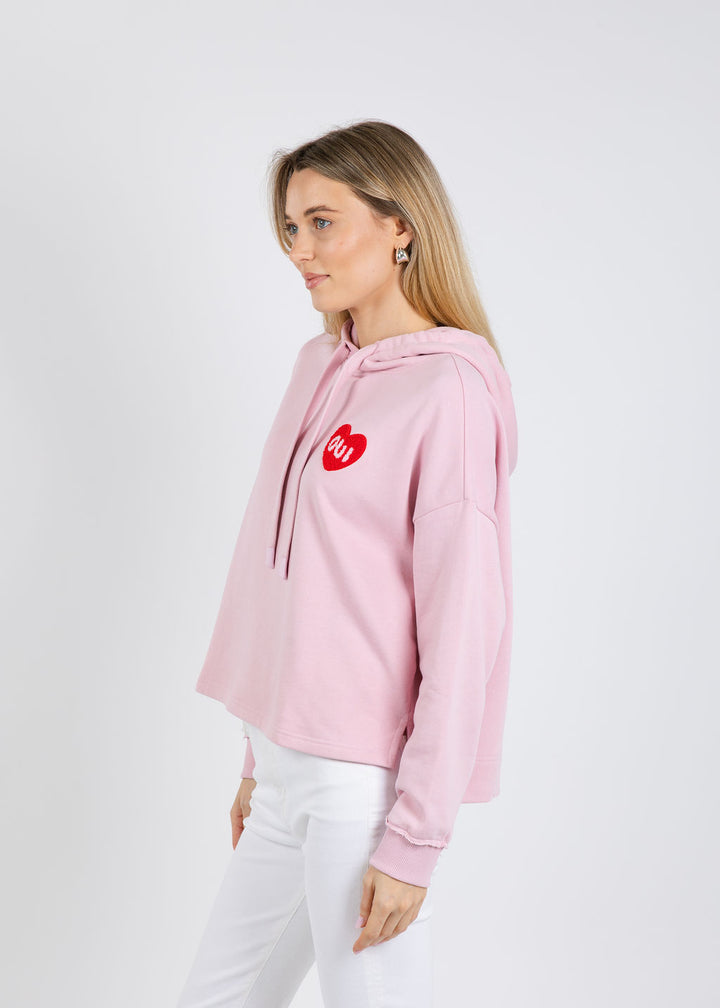 Oui Heart Sweatshirt in Bleached Mauve available at Barbara Katz