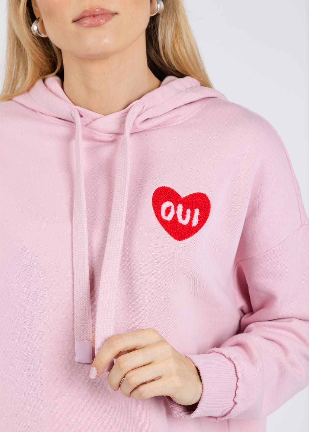 Oui Heart Sweatshirt in Bleached Mauve available at Barbara Katz