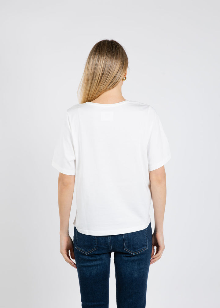 Oui Heart Tee in Cloud Dancer available at Barbara Katz